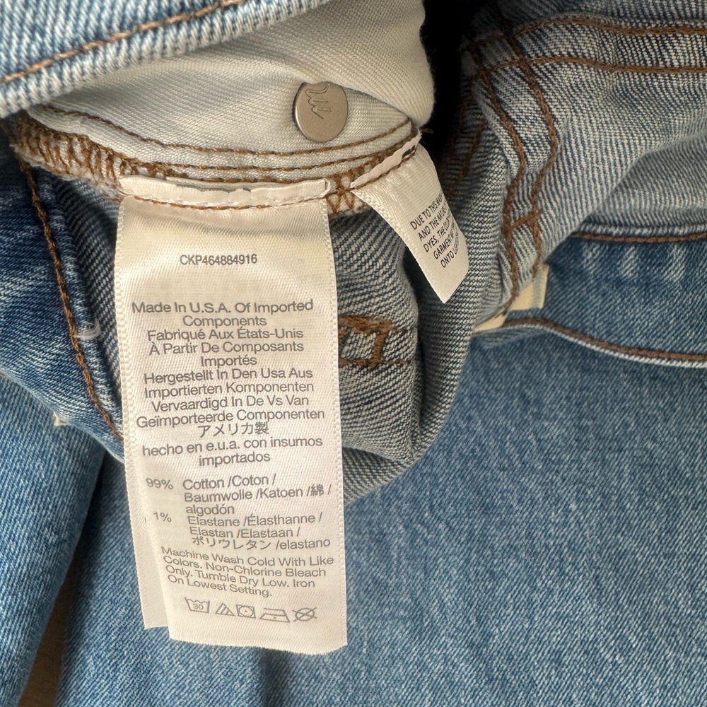 Madewell Perfect Vintage Wide Leg Jeans High Rise Raw Hem Size 25 - Picture 10 of 11